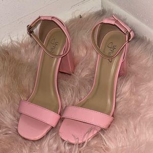 Pink Ankle Strap Heels